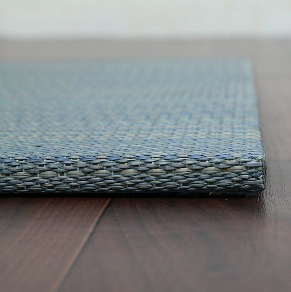 IKEHIKO Unit Tatami Mat Rush grass Non-slip 70×70cm Square Bidatami Set / Navy × Gray - Tatamidia